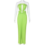 Chest Wrapped Hollow Open Back Style Commuter Dress