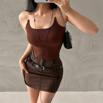 Sleeveless Off Shoulder Short Spicy Girls Versatile Top