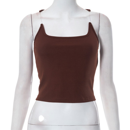 Sleeveless Off Shoulder Short Spicy Girls Versatile Top