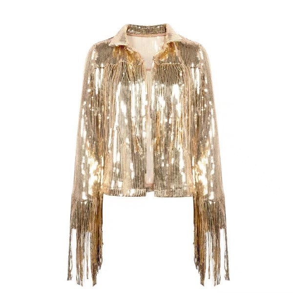 Beaded fringe cardigan top