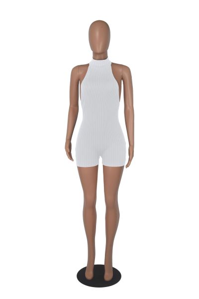 Fashion Slim Fit Sexy Open Back Jumpsuit Short