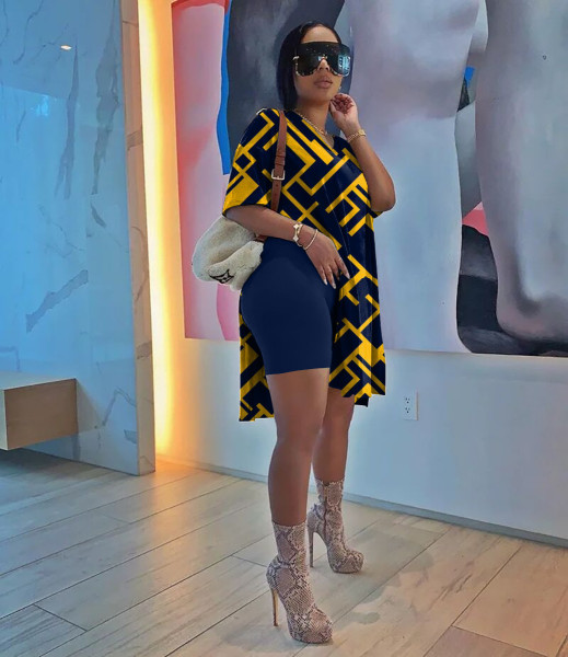 Fashion women's casual printing 2-piece set
