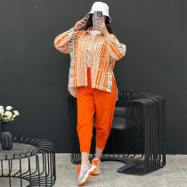 Loose oversized fashionable women's spring and autumn long sleeved shirt with hooded Harlan pants