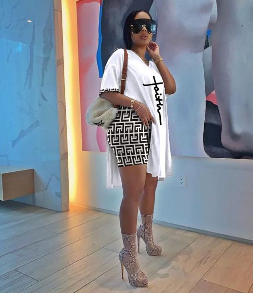 Fashion women's casual printing 2-piece set