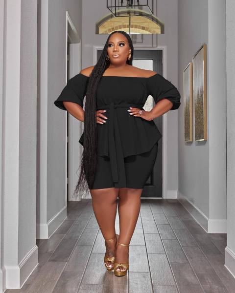 Off shoulder solid color casual two-piece set for women's oversized clothing