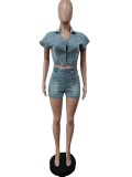 Short sleeved jumpsuit with open buttocks