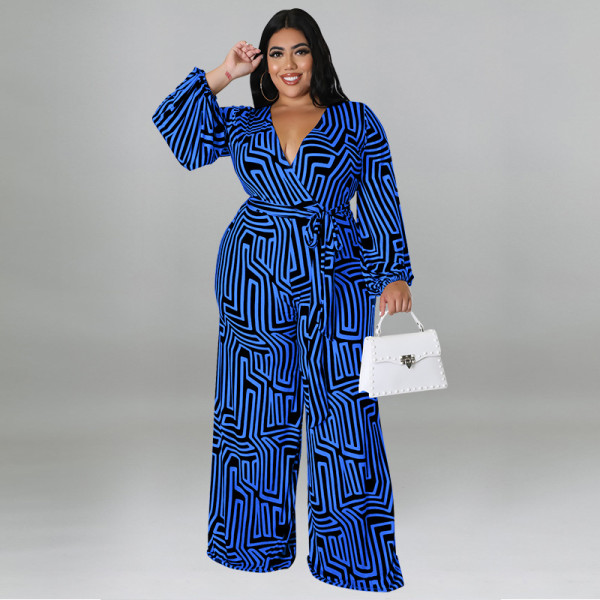 Oversized women's long sleeved jumpsuit straight leg pants