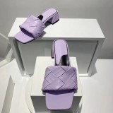 Woven strap thick heeled open toe sandals for women wearing high heeled slippers on the outside
