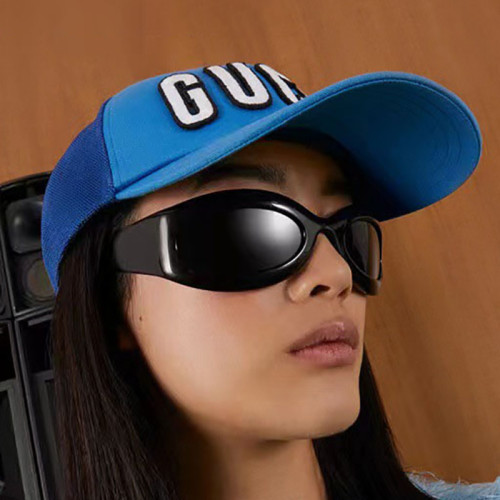 Retro Oval Frame Trendy Sunglasses Future Tech Hip Hop Punk Sunglasses