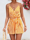 Women's V-neck suspender jumpsuit