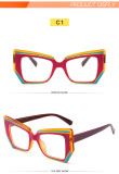 Vintage contrasting blue light resistant glasses polygonal frame