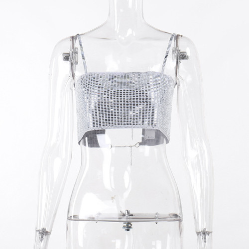 Sling Hot Diamond Ultra Short Spicy Girl Vest