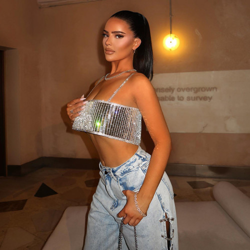 Sling Hot Diamond Ultra Short Spicy Girl Vest