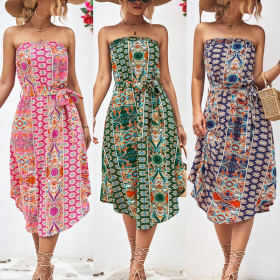 Women's bra printed dress