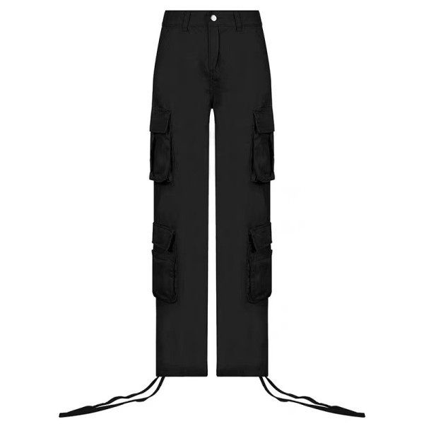 Women's street hip-hop style low waisted fashion trend work denim pants casual pants