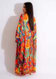 Printed Long Top Fashion Shorts Set Two Piece Set