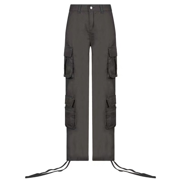 Women's street hip-hop style low waisted fashion trend work denim pants casual pants