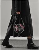 Heart shaped bag with personalized rivet punk style shoulder bag