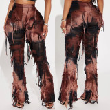 Personalized tie dyed tassel beggar's casual pants
