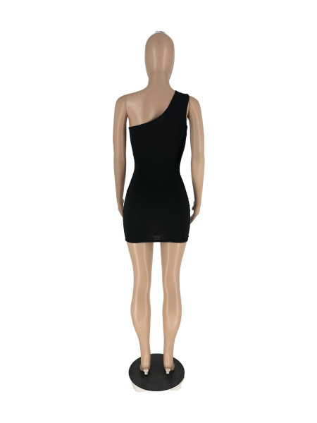 One Shoulder Multi Color Dress