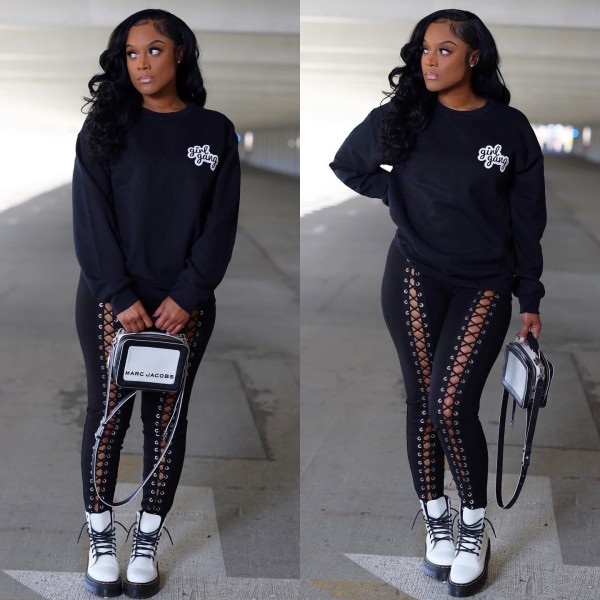 Featured strapping leggings