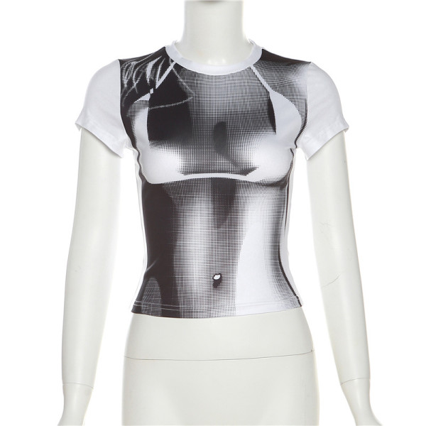 Fashion 3D Printed Sleeveless Slim Fit T-shirt