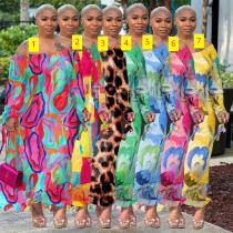 Sexy slim fitting printed dress