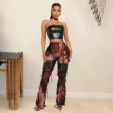 Personalized tie dyed tassel beggar's casual pants
