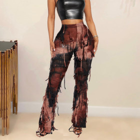 Personalized tie dyed tassel beggar's casual pants