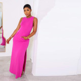 Wool vest knitted dress