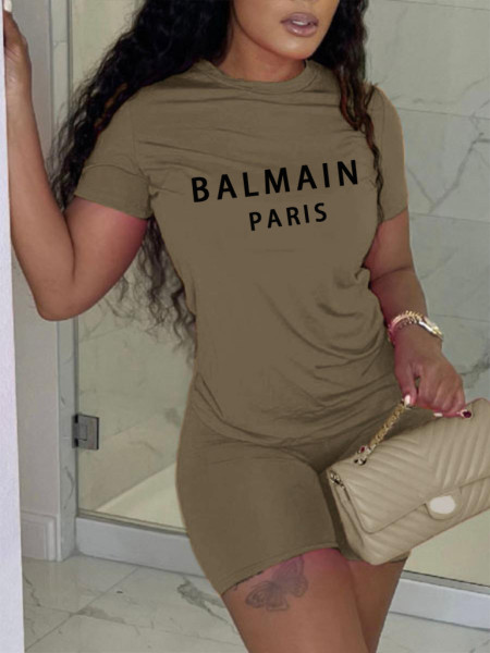 Printed English Letter Casual Set
