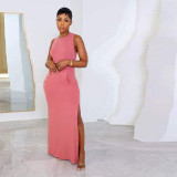 Wool vest knitted dress