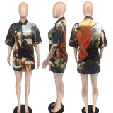 Women's fashion casual printed top