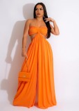 Solid sexy wide truffle back jumpsuit