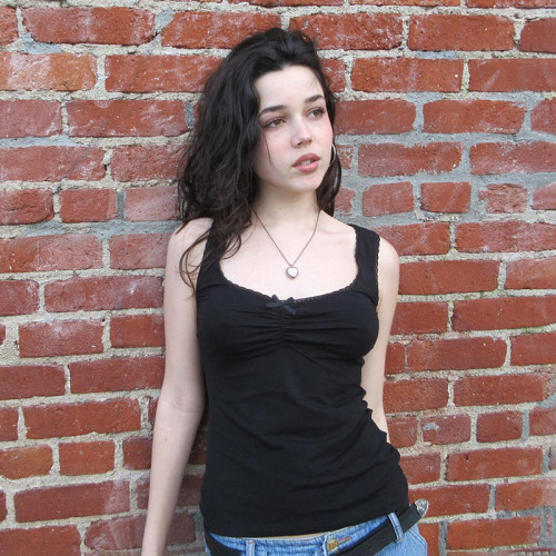 Lace Edge Bow Fold Mesh Perspective Tank Top T-shirt
