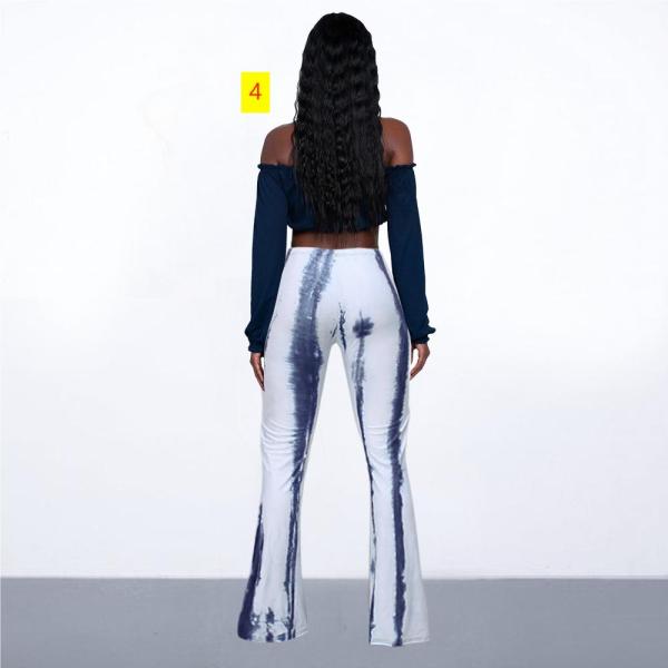 Women's tie dyed micro flared tight pants with multiple colors