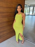 Sexy Sling Tank Top Split Dress