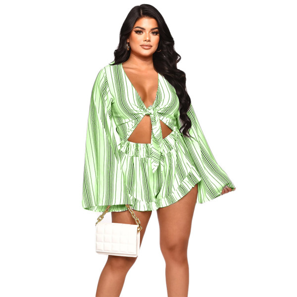 Deep V Sexy Style Slim Waist Shirt One Piece