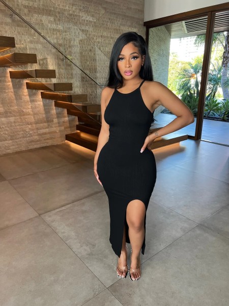 Sexy Sling Tank Top Split Dress