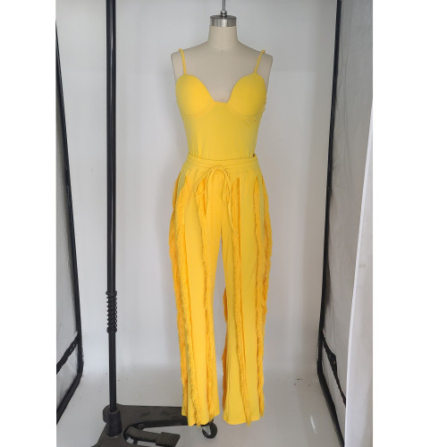 Women's tassel lace set sexy suspender jumpsuit two-piece set