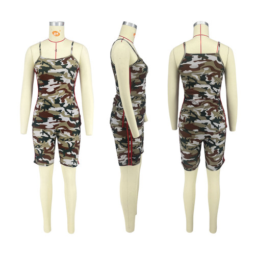 Fashion casual camouflage vest shorts