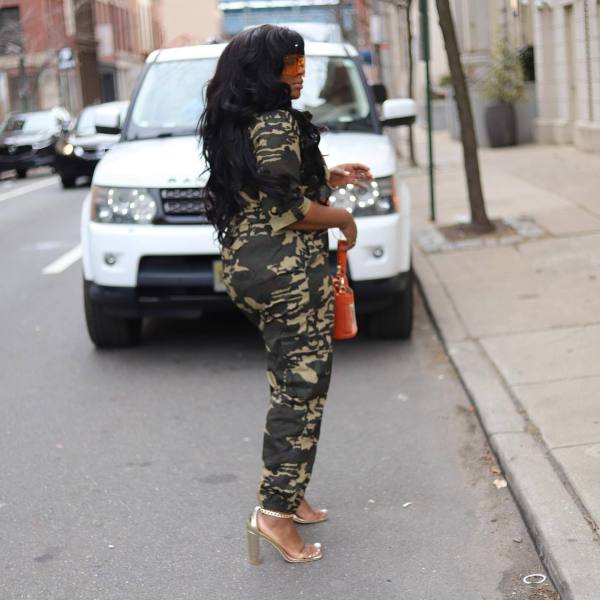 Fashionable cardigan waistband woven jumpsuit