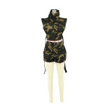 Camo Thick Cotton Pocket Shorts Set