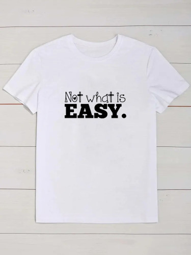 Casual style short sleeved top letter printed T-shirt