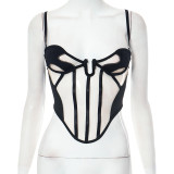 Solid Color Sexy Strap Perspective Nightclub Style Spicy Girl Tank Top