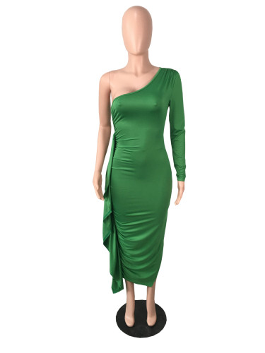 Sexy One Shoulder Exaggerated Lace Dress Dress