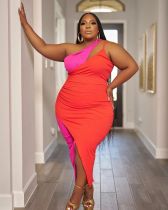 Women's Large Women's Fashion Split Irregular Bottom Dress