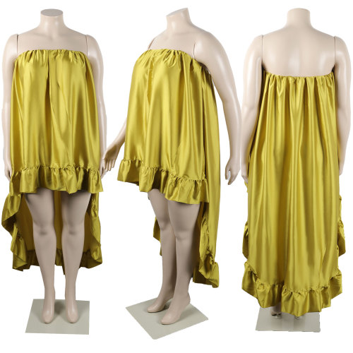 Sexy Silk Satin Bra Sleeveless Lace Dress Nightclub Dress