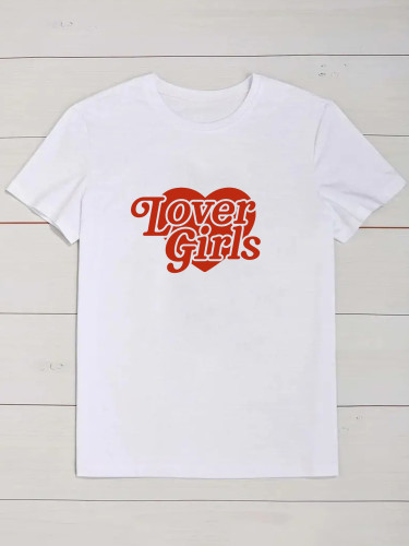 Cotton Short Sleeve Top Letter Printed T-shirt