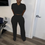 Women's Sexy Women's Set Ruffled Tight Flare Pants Two Piece Set